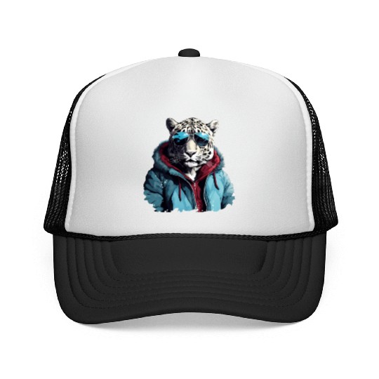 Street Style Snow Leopard | Leopard Lovers Trucker Caps