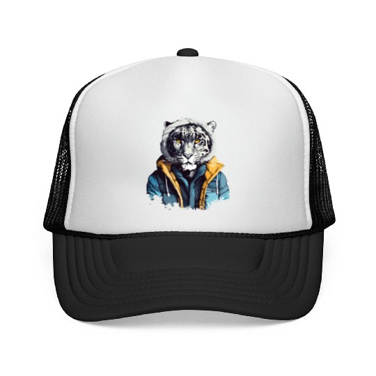 Street Style Snow Leopard | Leopard Lovers Trucker Caps