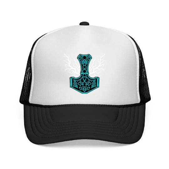 The Hammer Of Thor With Lightning Mjolnir Trucker Caps