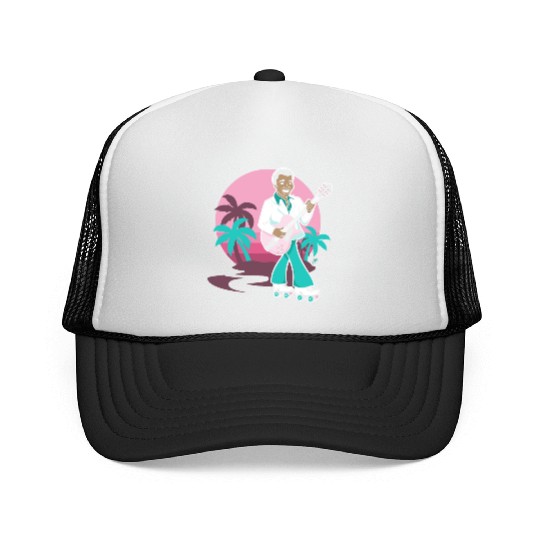 Breezin' on Wheels Retro Cartoon - Malibu Style Trucker Caps