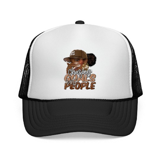 Chasing Goals Not People Black Woman Black Queen Trucker Caps