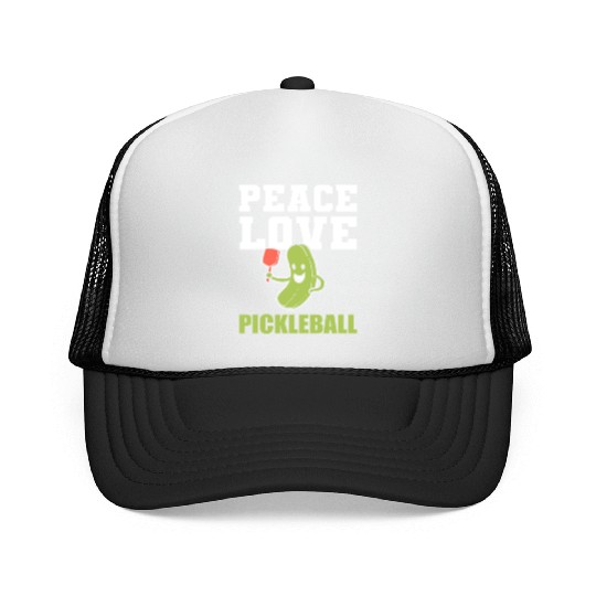 Peace Love Pickleball Sports Person Gift Trucker Caps