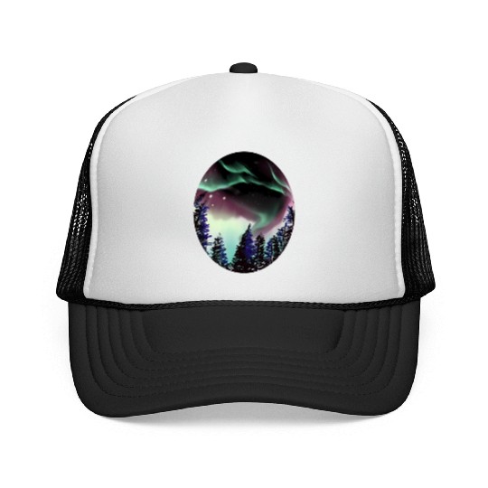 Northern Lights Aurora Borealis For Or Trucker Caps