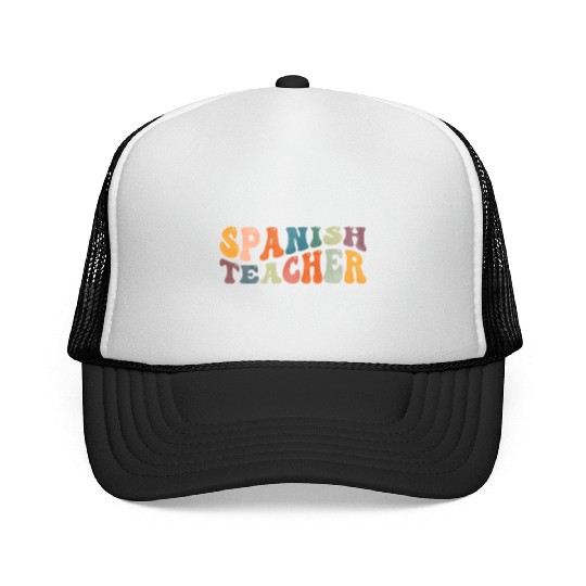 Groovy Spanish Teacher Maestra Bilingual Teaching Trucker Caps