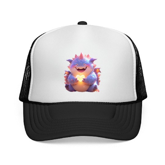 Baby-purple-Heart-dragon-Q Trucker Caps