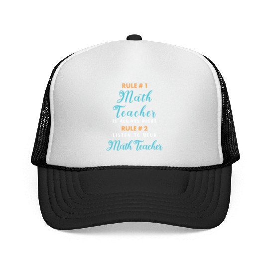 For Math Teacher Trucker Caps