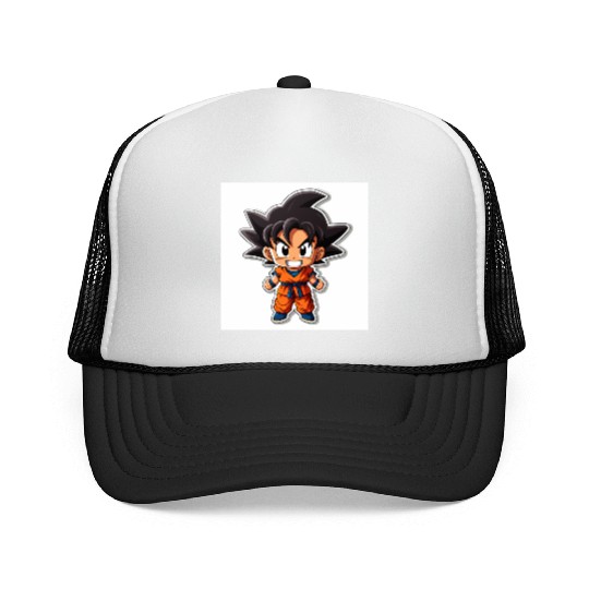 Goku Sticker Happy Bold Colors art toy style Trucker Caps