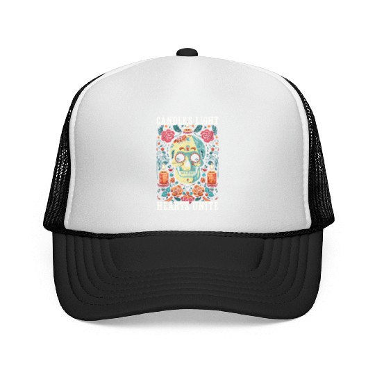Dia De Los Muertos Sugar Skull Mexican Holiday Trucker Caps