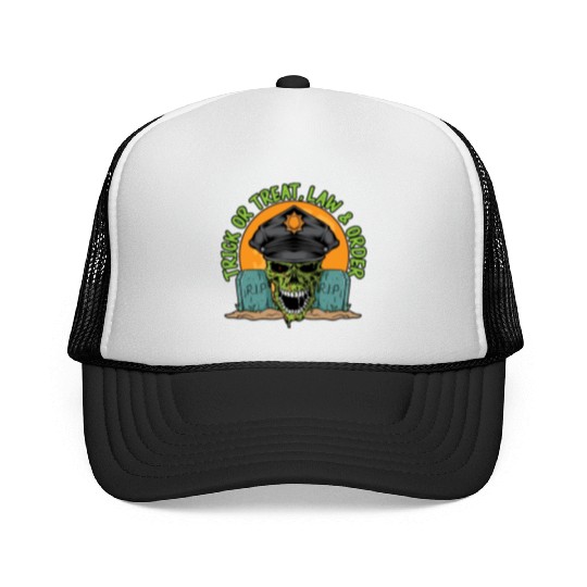 Trick or Treat, Law & Order Policeman Halloween Trucker Caps