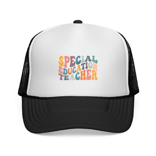 Groovy Special Education Teacher SPED Trucker Caps