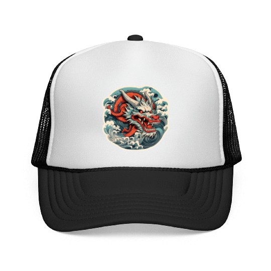 Japanese Dragon Trucker Caps