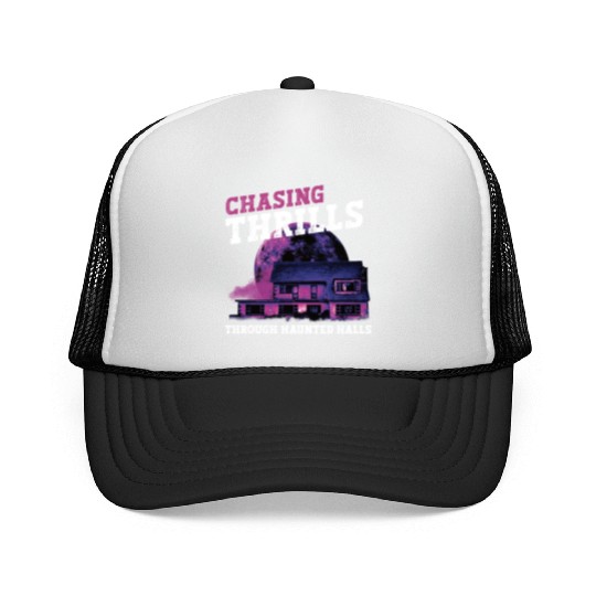 Horror Paranormal Haunted House Spooky Halloween Trucker Caps