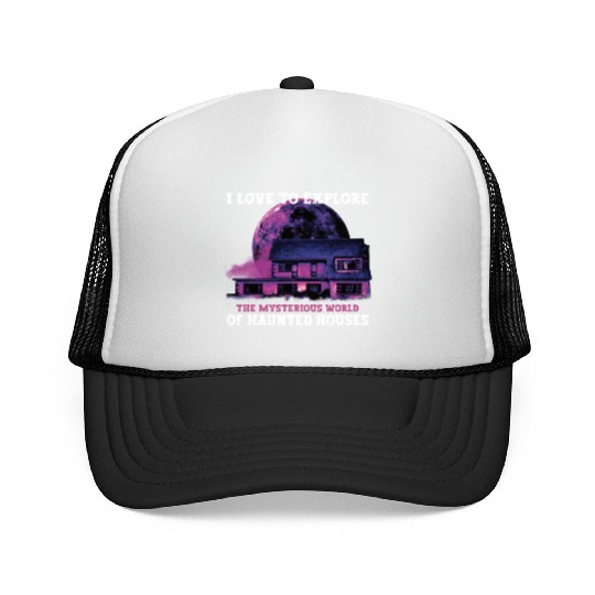 Horror Paranormal Haunted House Spooky Halloween Trucker Caps