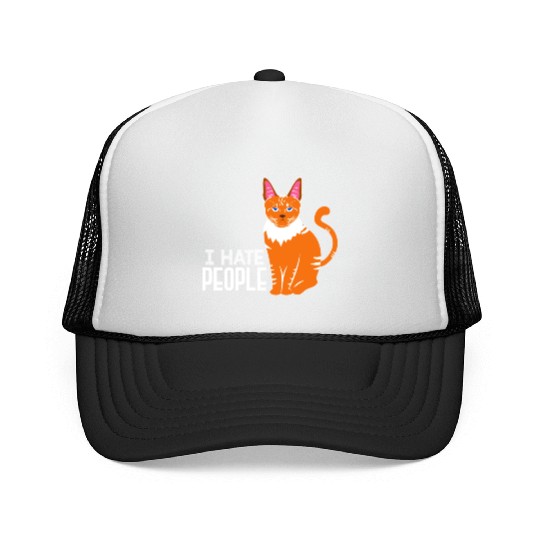 I Hate People Cat Lover Kitten Cats Funny Trucker Caps