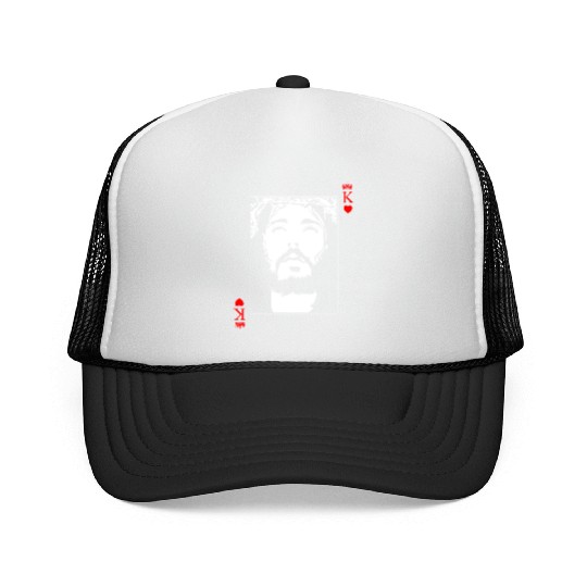 Jesus Is King Jesus King Of Hearts Card Christian Trucker Caps