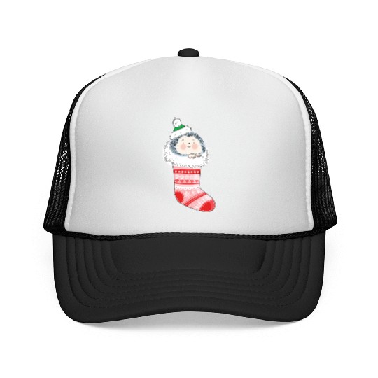 Holly Jolly Hedgehog Trucker Caps