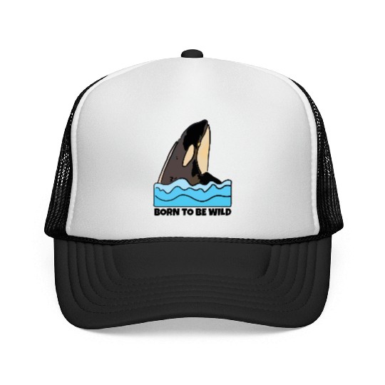 Born to Be Wild: Playful Orca Design Trucker Caps