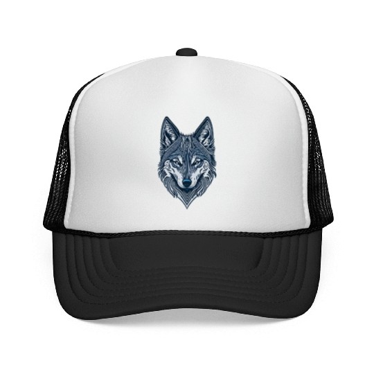 Beautiful wolf face Trucker Caps