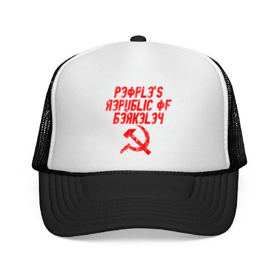 People's republic of Berkeley Communist logo Trucker Caps