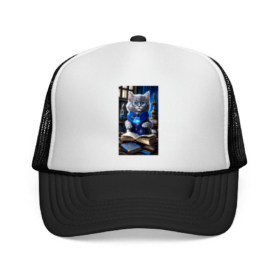 The Raven-claw Kitten Scholar: A Feline Journey. Trucker Caps
