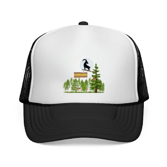 Zodiac Sign Capricorn Astrology Wild Forest Trucker Caps