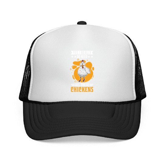 Chickens Chicken Farm Farmer Trucker Caps