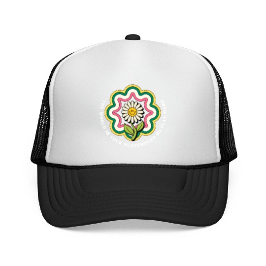 Flower Quote Playground Trucker Caps