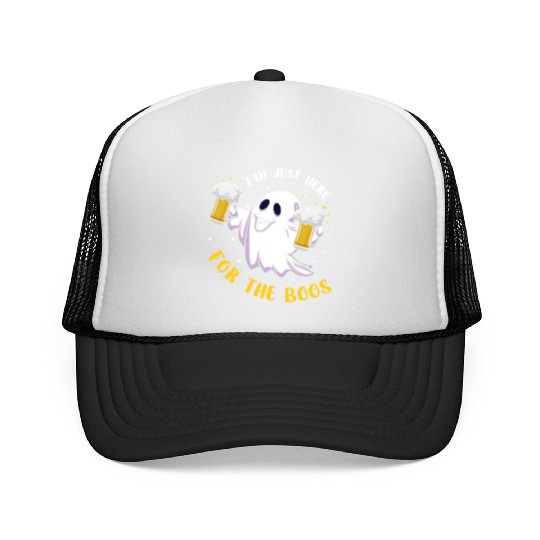 Alcohol Ghost Beer Lover Lazy Creepy Halloween Trucker Caps