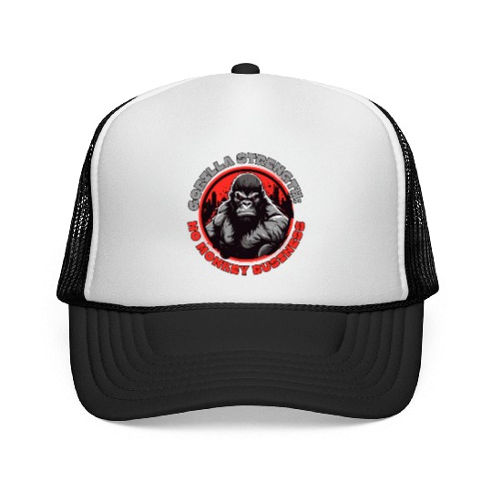 Gorilla Strength: No Monkey Business Trucker Caps