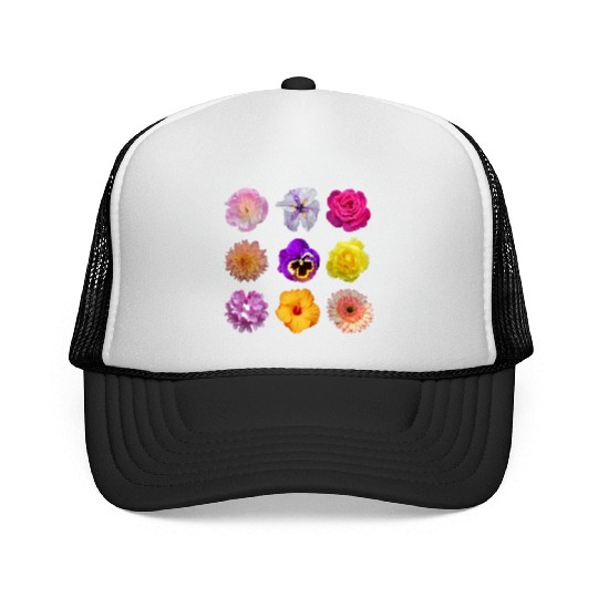 Colorful spring flowers pattern Trucker Caps