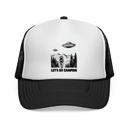 Let's Go Camping - Black Ink Trucker Caps