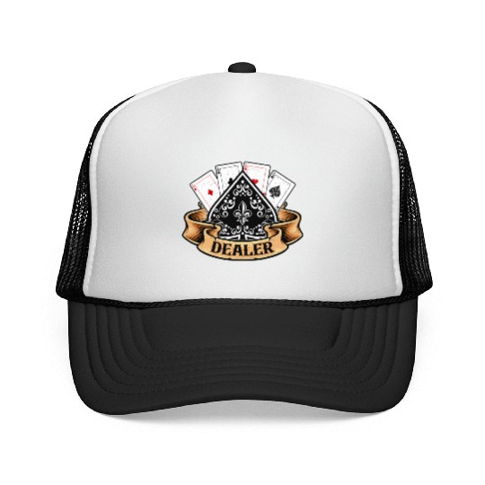 Classic Blackjack Dealer Gambling Card Game Casino Trucker Caps