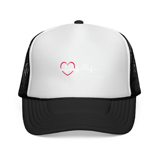 Mechanic Heartbeat Trucker Caps