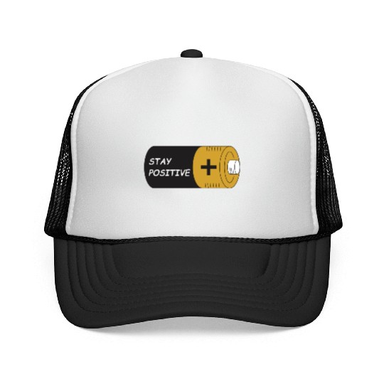 Stay Positive Battery Cell Motivation Sticker Trucker Caps