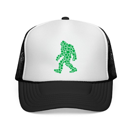 Clover Bigfoot St Patrick's Day Boys Shamrock Trucker Caps