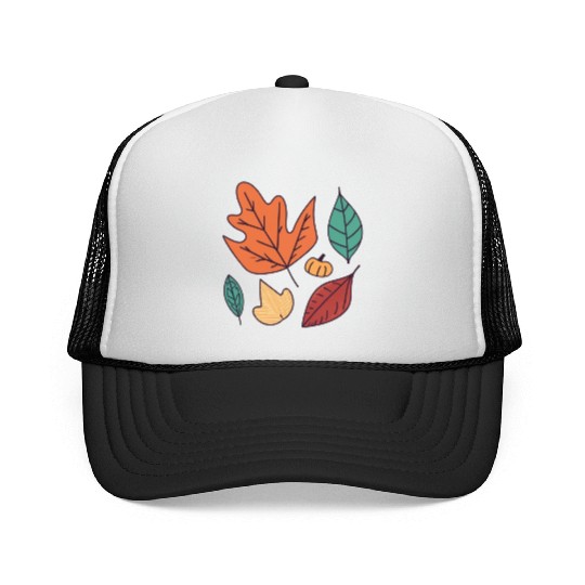 Fall Leaves Embrace the Beauty of Autumn Trucker Caps