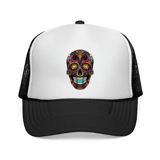 Neon Sugar Skull: Jack Skellington Design Trucker Caps
