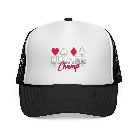 Euchre Champ Playing Cards Pinochle Board Game Trucker Caps