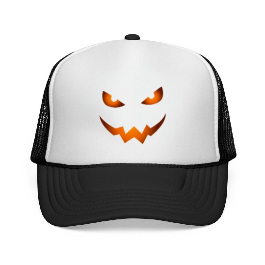 Scary Jack O Lantern Pumpkin Face Halloween Trucker Caps