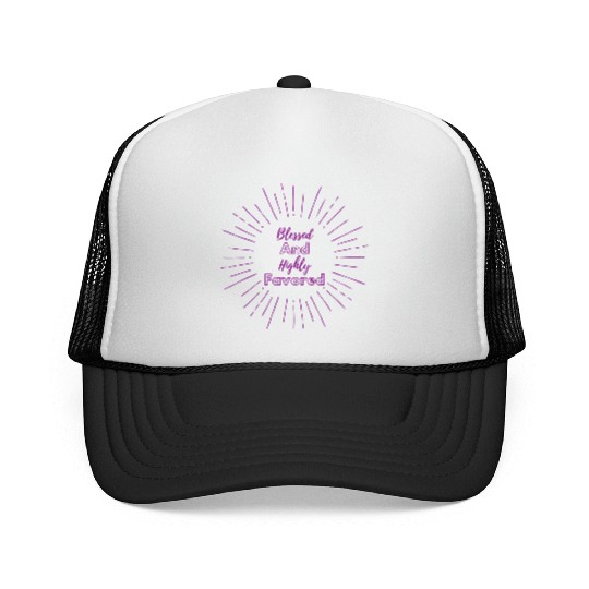 Blessed and Highly Favored Purple Trucker Caps