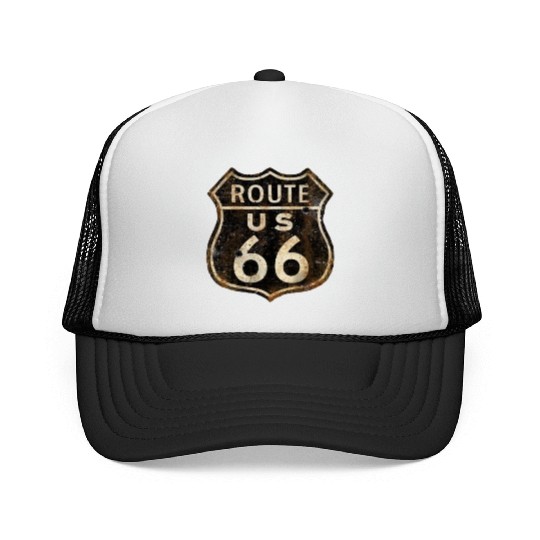 Route 66 vintage sign 2 Trucker Caps