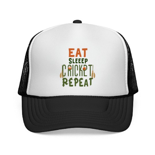Eat Sleep Cricket Repeat: The Cricket Lover's Trucker Caps