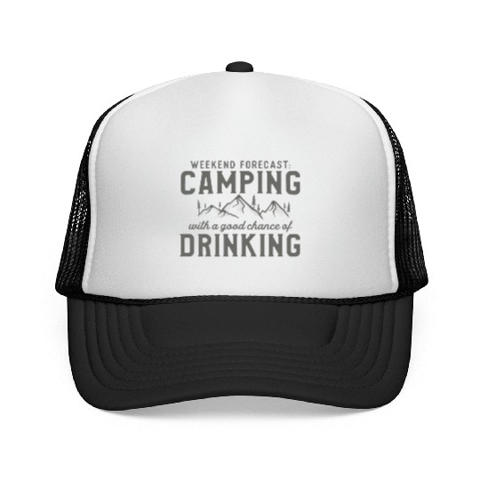 Weekend Forecast Camping Lover Campfire Adventure Trucker Caps