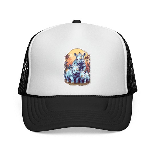 Rhinos Kawaii Trucker Caps