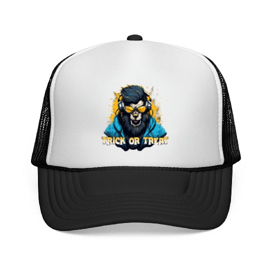 Halloween werewolf Trucker Caps