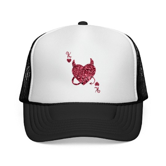 Halloween Card Game King of Hearts Devilish Trucker Caps