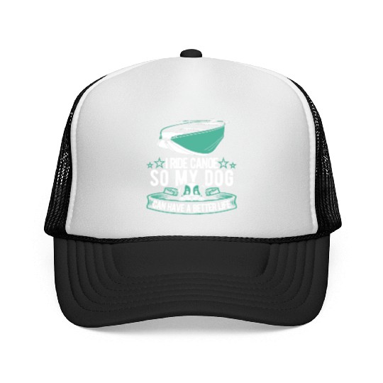 Canoe Canoeing Canoeist Dog Trucker Caps