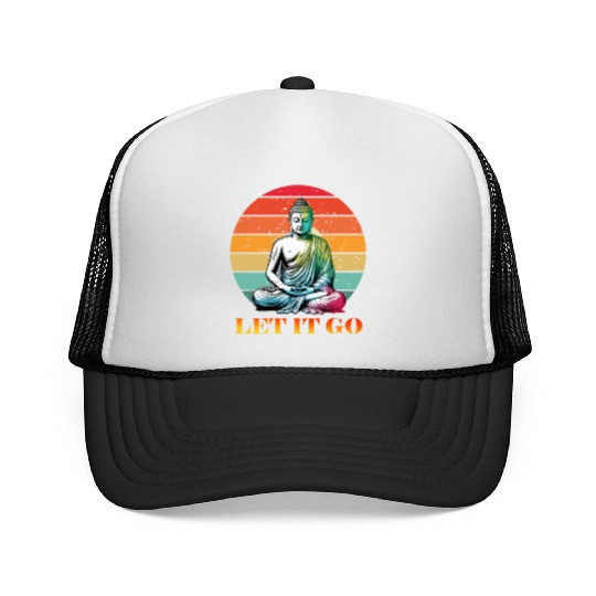 Let It Go, Yoga Buddhism Retro Trucker Caps