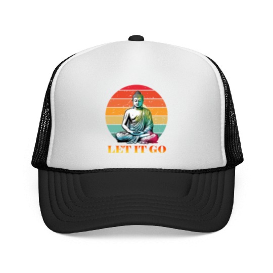 Let It Go, Yoga Buddhism Retro Trucker Caps