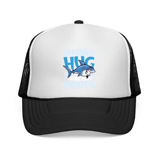 Sharks Hug Using Their Mouth for a Surfer Shark Trucker Caps